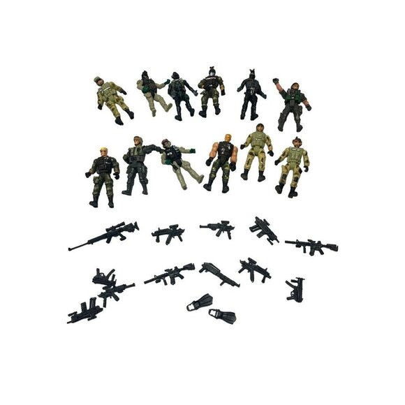 Qiandier 12 Pcs Military Team Action Figures Soldiers Recon Elite Forces Weapons - Picture 8 of 12